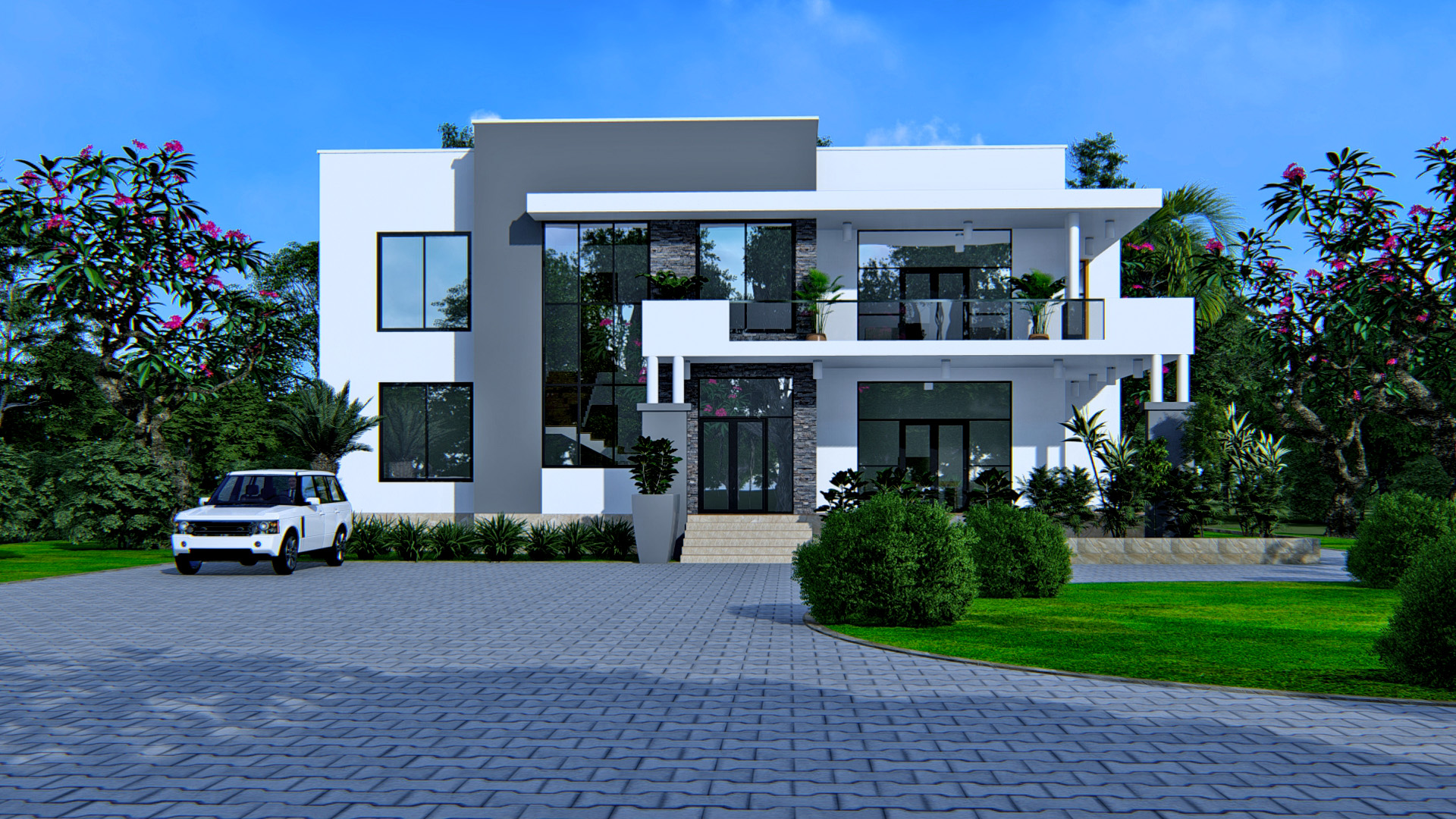 White & Grey Affair - Residential House by Space Architects